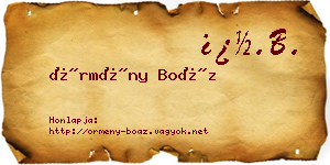 Örmény Boáz névjegykártya